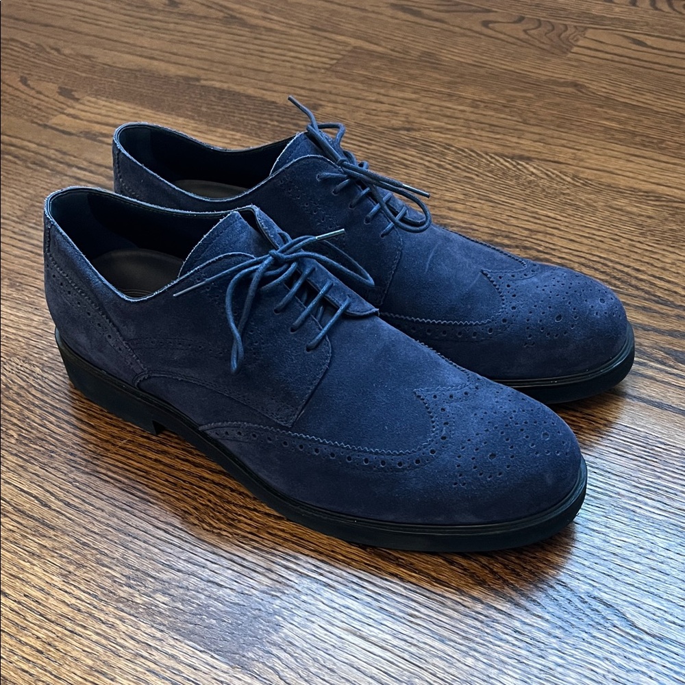 Tod's Navy Suede Oxfords